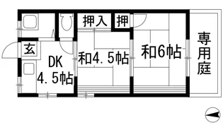 大芝コーポ西棟【1階】の間取り