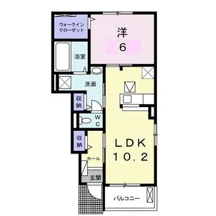 プラシード豊C【1階】の間取り