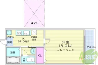 ホワイトキャッスル栗生7番館【2階】の間取り