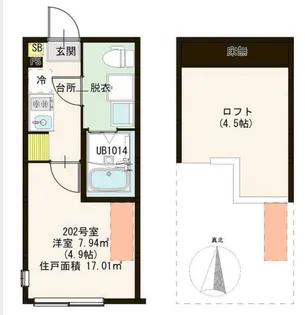 ZEN GARDEN APARTMENT【2階】の間取り
