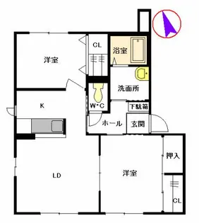 バリュージュ会下 A棟【1階】の間取り