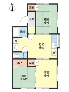 グリーンハイム山王【1階】の間取り