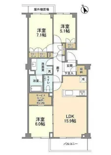 PATH世田谷下馬【3階】の間取り