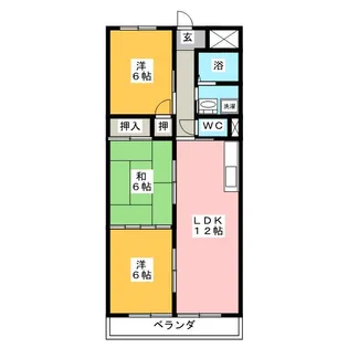 アパートメントハウス朴の樹【5階】の間取り