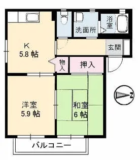 グリーン・ライフ【1階】の間取り