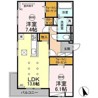 D-Resena松山【1階】の間取り