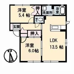 シャーメゾン平【1階】の間取り