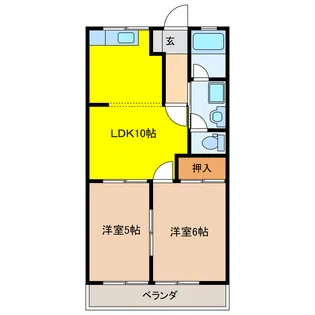 メゾンブランシェヨシダ B【2階】の間取り