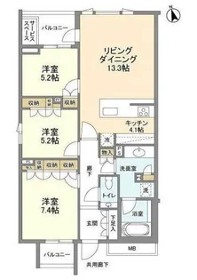 ザ・パークハウス広尾羽澤【3階】の間取り