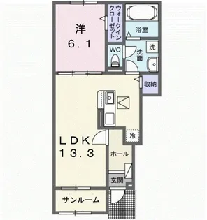 エルヴェ【1階】の間取り
