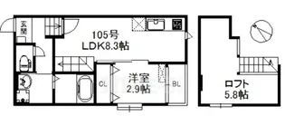 ポラリス美野島【1階】の間取り