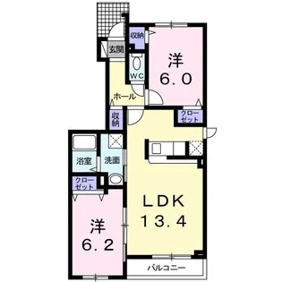 サザンクロス【1階】の間取り