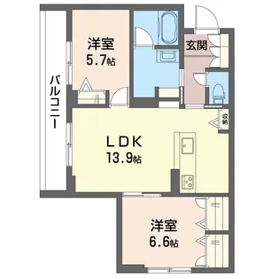シャインバード【3階】の間取り