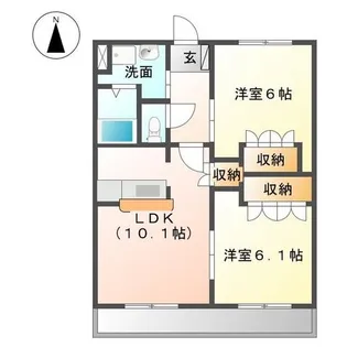 サンハウス上早【2階】の間取り
