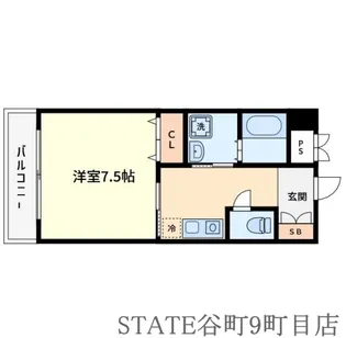 ラシーヌ玉造【7階】の間取り