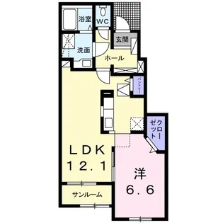 リゼール・ド・レ・ミュE館【1階】の間取り
