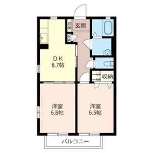 ディアスガーデンB【2階】の間取り