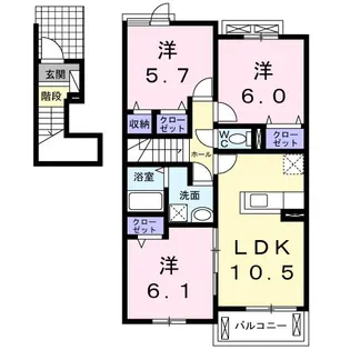 ラ・ルーチェ II【2階】の間取り