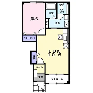 フィオーレ.K B【1階】の間取り