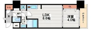 スプランディッド淀屋橋DUE【6階】の間取り