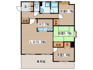ベルコート白羽根【1階】の間取り