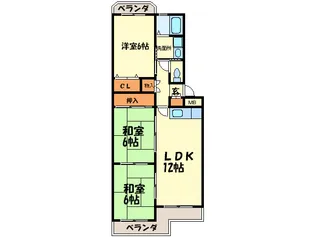 インペリアル長住南【1階】の間取り