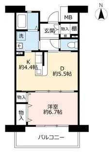 URアーバンラフレ鳴子【2階】の間取り