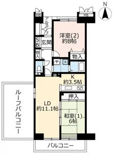 UR谷津パークタウン参番街【9階】の間取り