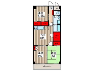 ソレイユ大宮【4階】の間取り