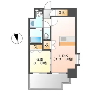 スプランディッド大須門前町【14階】の間取り