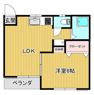 笠原アパート【1階】の間取り