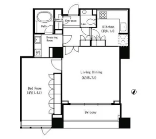 パークキューブ目黒タワー【17階】の間取り