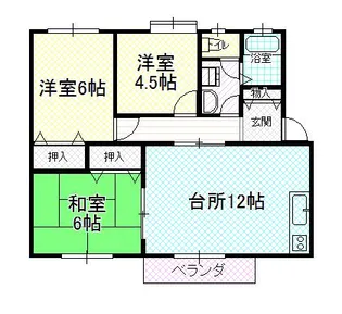 ラーバン鞠生【1階】の間取り