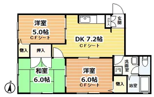 大鋸ハイツII【1階】の間取り