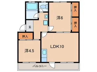 寺田コ-ポ【1階】の間取り