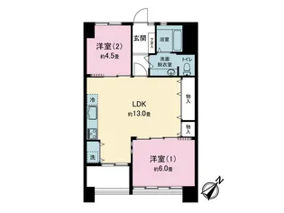 大森駅前住宅2号棟【1階】の間取り