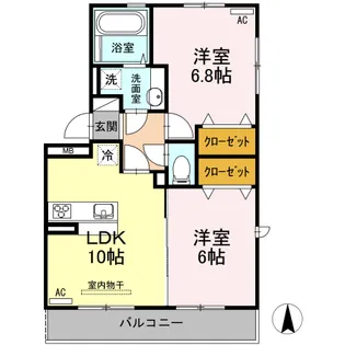 熊本県熊本市中央区内坪井町【アパート】の間取り