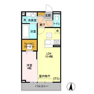 茨城県つくば市東光台4【アパート】の間取り