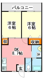 セーフティーフラッツA【2階】の間取り