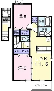 愛媛県四国中央市寒川町【アパート】の間取り