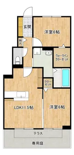 リッツハウスFUKUOKA【1階】の間取り