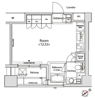 カスタリア目黒かむろ坂【14階】の間取り