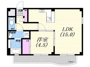 兵庫県芦屋市岩園町【マンション】の間取り