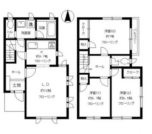 東京都大田区仲池上1【一戸建】の間取り