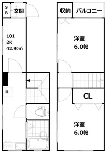 東京都大田区南馬込4【アパート】の間取り