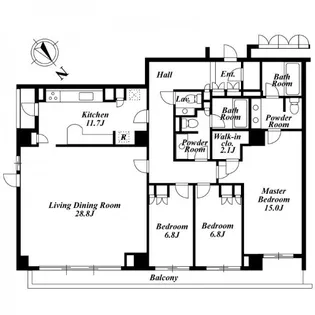 六本木グリーンテラス【2階】の間取り