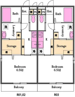 埼玉県東松山市美原町1【アパート】の間取り