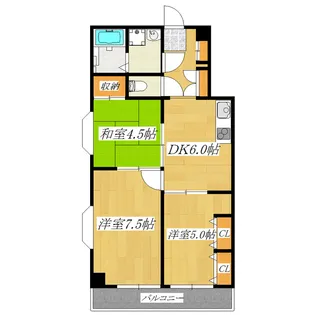 王子サウスウイング【4階】の間取り