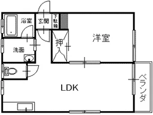 高館ハイツ【1階】の間取り
