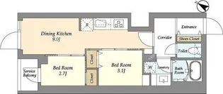 グランカーサ千駄木【1階】の間取り